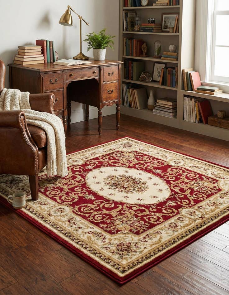 Detail image of 4' x 4' Classic Aubusson Square Rug