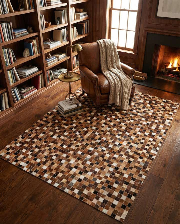 4' 8 x 6' 8 Cowhide Stocks Rug