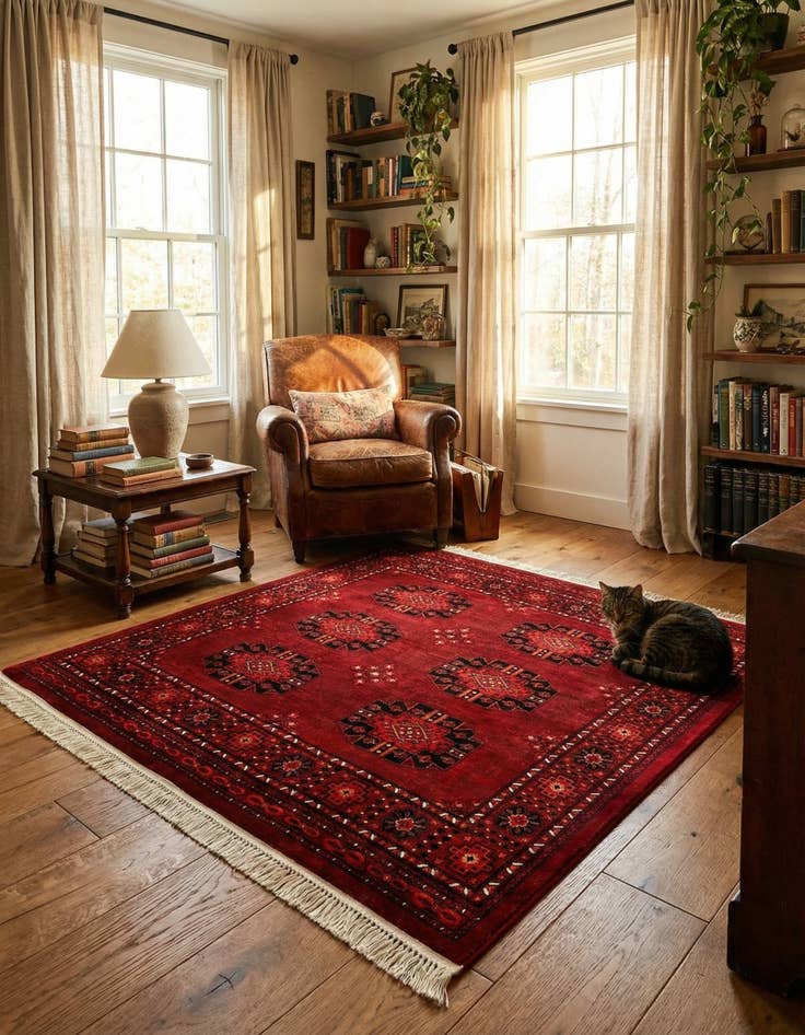 Detail image of 6' 1 x 6' 1 Bokhara Square Rug