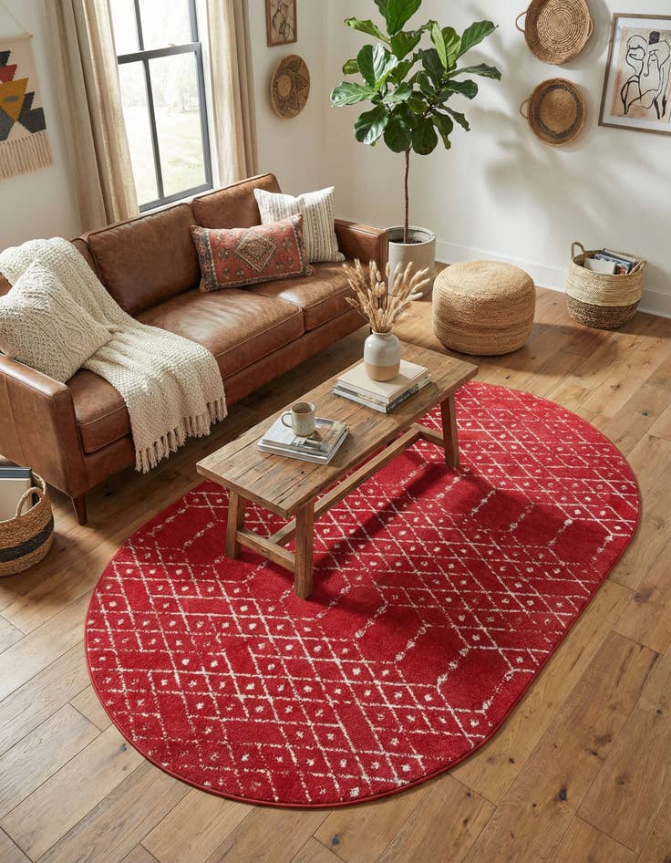 Detail image of 5' 3 x 7' 10 Paxon Trellis Oval Rug