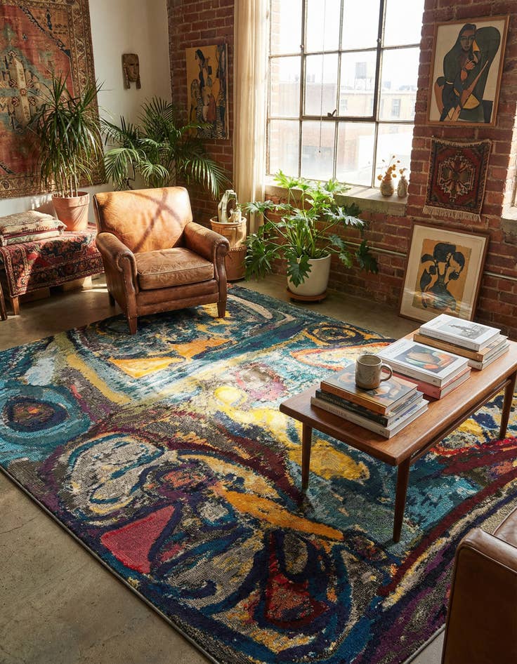 Detail image of 7' 10 x 10' Washable Haerfest Rug