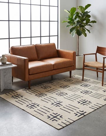 5' 3 x 6' 6 Hand Woven Kilim Modern Wool Square Rug