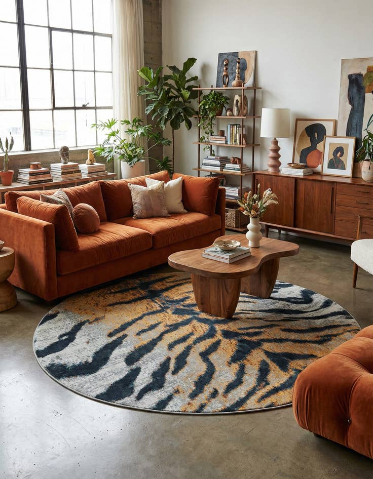 Detail image of 7' 10 x 7' 10 Kamala Washable Round Rug