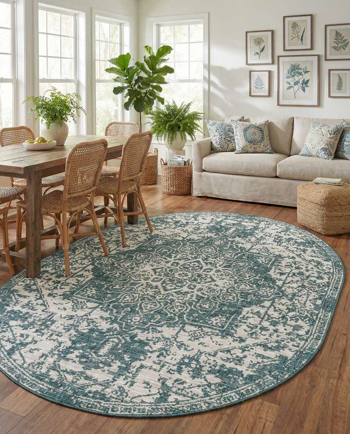 7' 10 x 10' Easy-Clean Jill Zarin Dubai Indoor / Outdoor Oval Rug