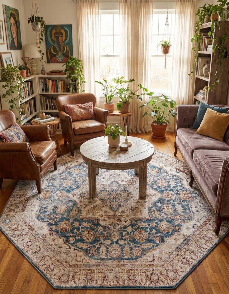 Detail image of 7' 10 x 7' 10 Deepa Octagon Rug