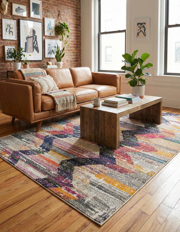 Detail image of 6' x 9'  Washable Vivid Rug