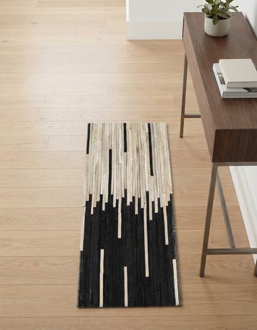 1' 2 x 3' 1 Cowhide Leather Runner Rug