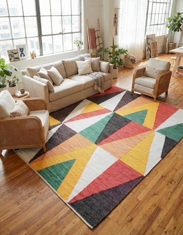 10' x 14' 1 Hand Braided Chindi Cotton Rug
