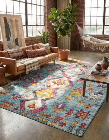 9' x 12' Washable Santa Fe Rug