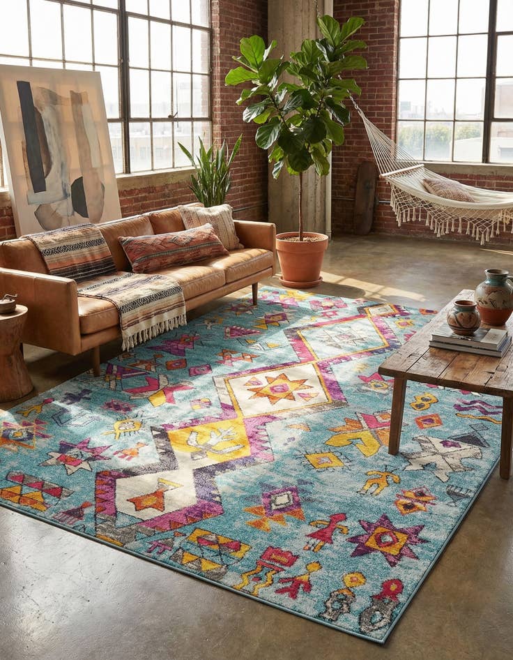 Detail image of 9' x 12' Washable Santa Fe Rug