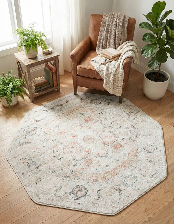 Detail image of 5' 3 x 5' 3 Madeline Vintage Octagon Rug