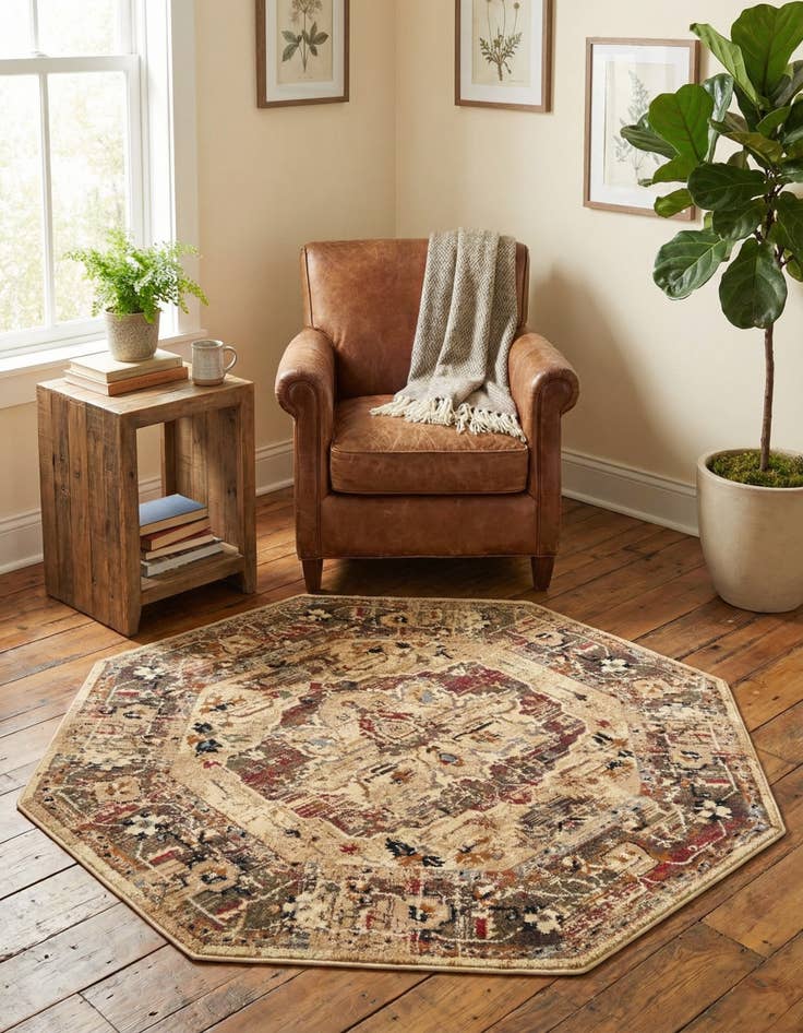 Detail image of 5' 3 x 5' 3 Saturn Octagon Rug