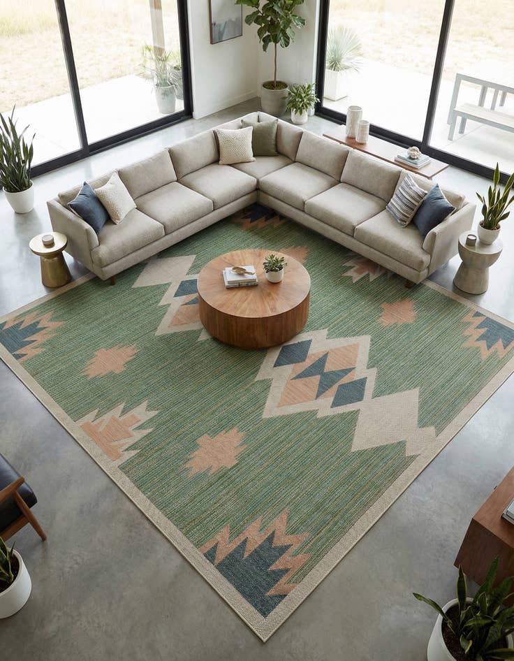 Detail image of 10' x 10'  Washable Baja Indoor / Outdoor Square Rug