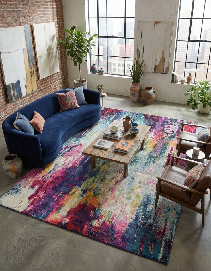 Detail image of 10' 6 x 16' 5 Washable Theia Rug