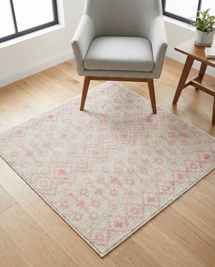 Detail image of 3' 3 x 3' 3 Moroccan Trellis Square Rug