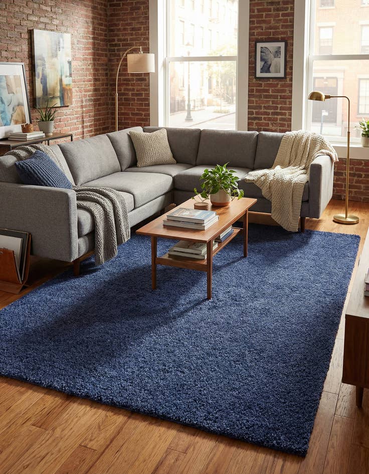 Detail image of 6' x 9' Solid Frieze Rug