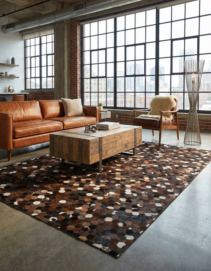 Detail image of 5' x 8' Cowhide Leather Rug