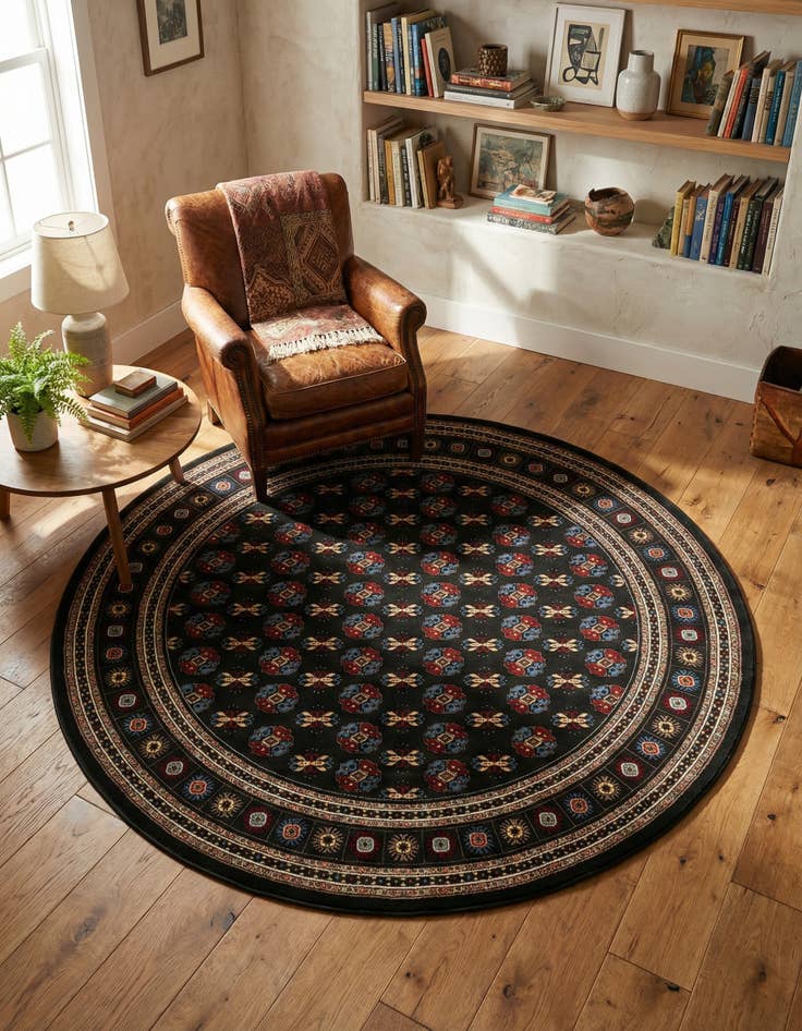 Detail image of 7' 10 x 7' 10 Bokhara Round Rug