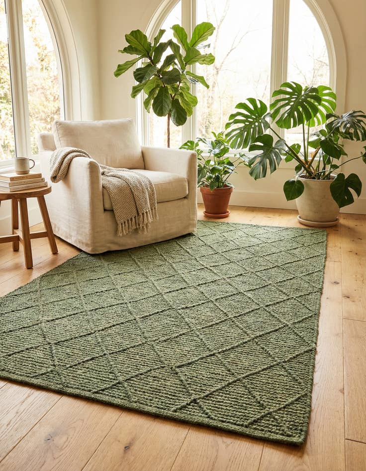 Detail image of 5' 3 x 8' Hand Woven Larsa Jute Rug