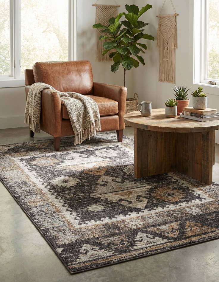 Detail image of 5' 3 x 8' Eco Southwestern Rug