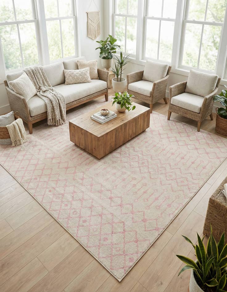 Detail image of 10' x 10' Moroccan Trellis Square Rug