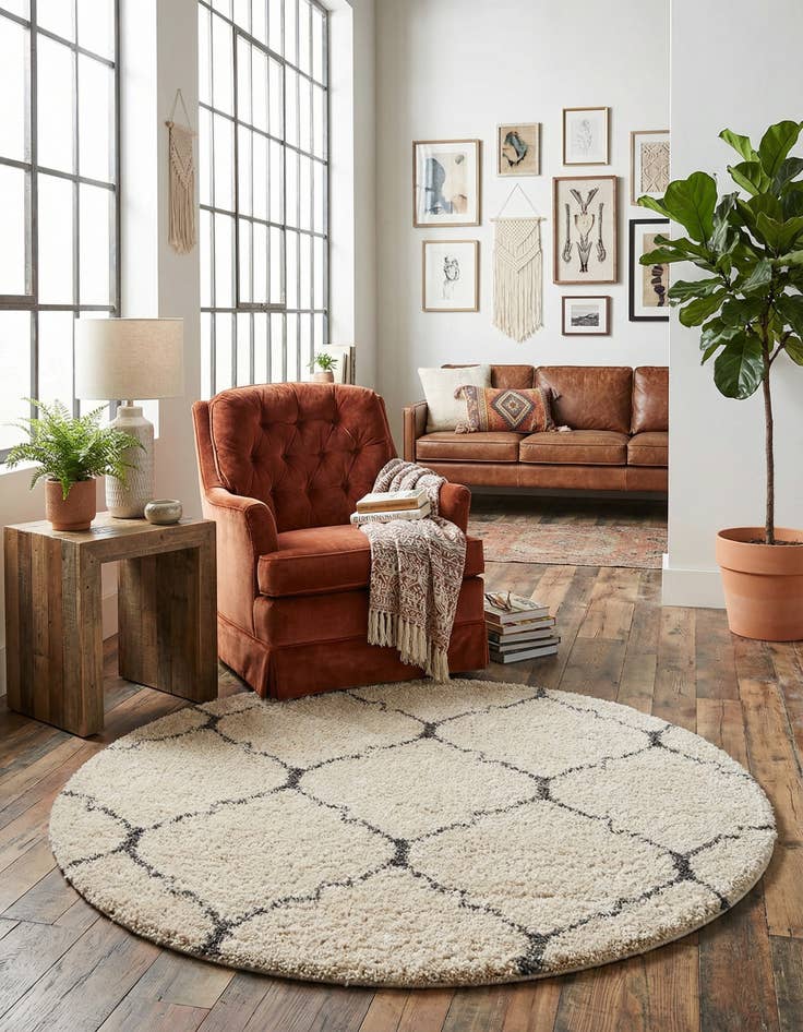 Detail image of 6' x 6' Marrakesh Shag Round Rug