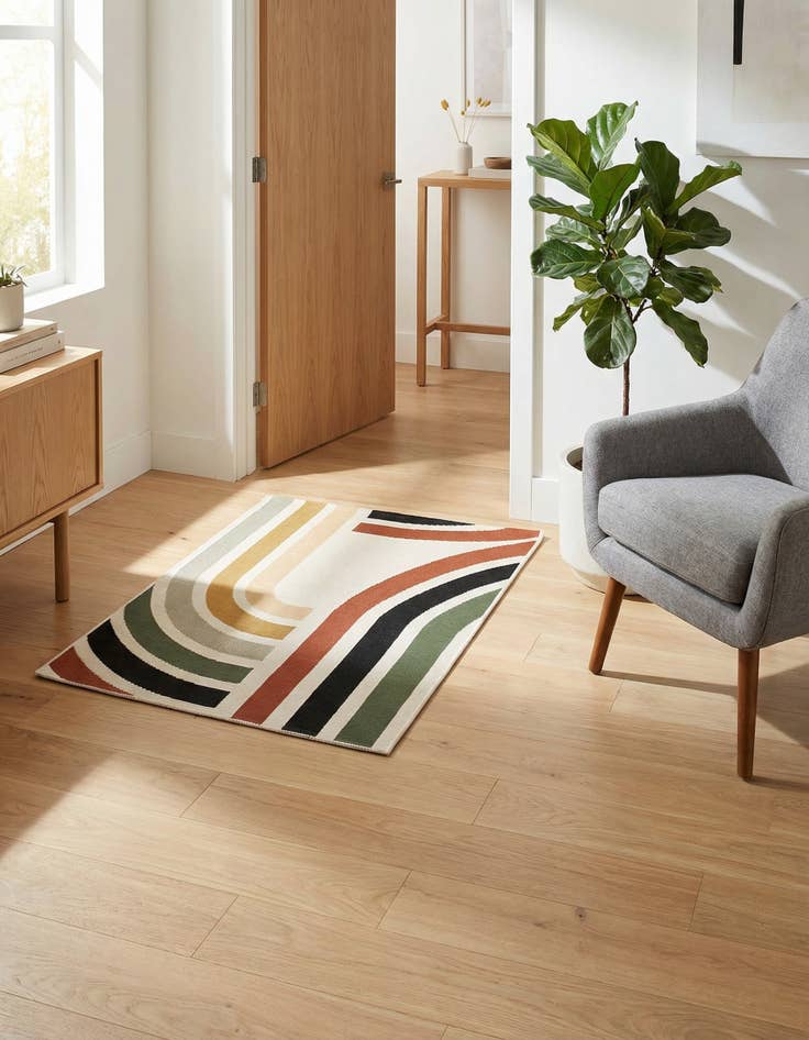 Detail image of 2' x 3' Easy-Clean Modern Indoor / Outdoor Rug