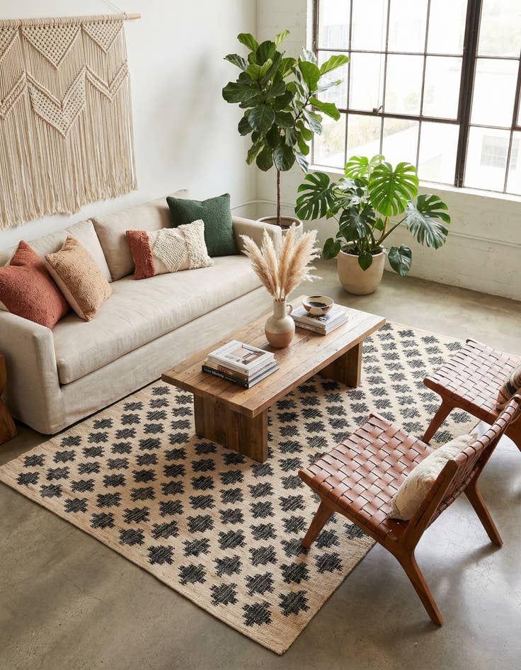 Detail image of  5' 1 x 8'  Hand Woven Kala Handwoven Jute Rug