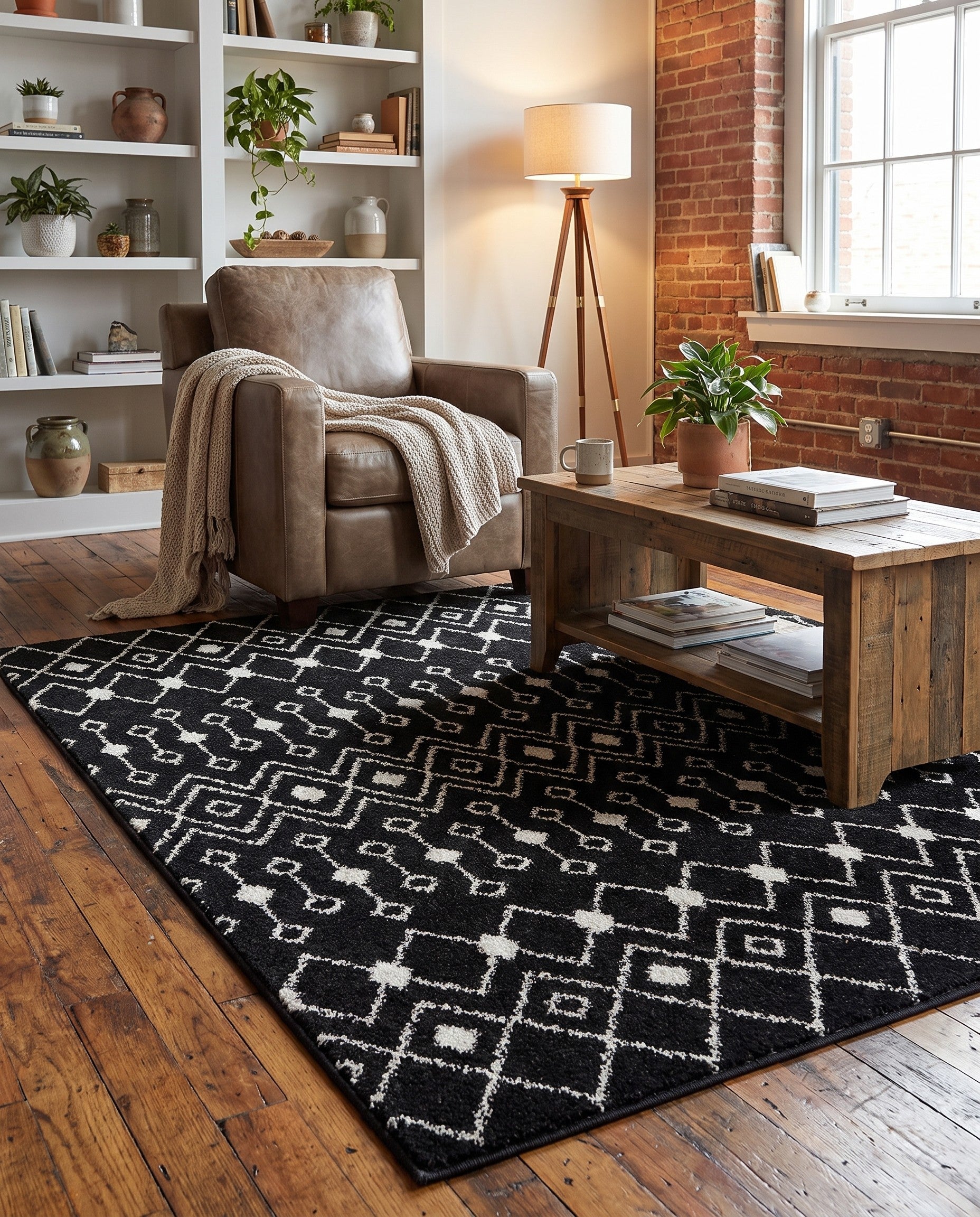 5' 3 x 5' 3 Moroccan Trellis Square Rug