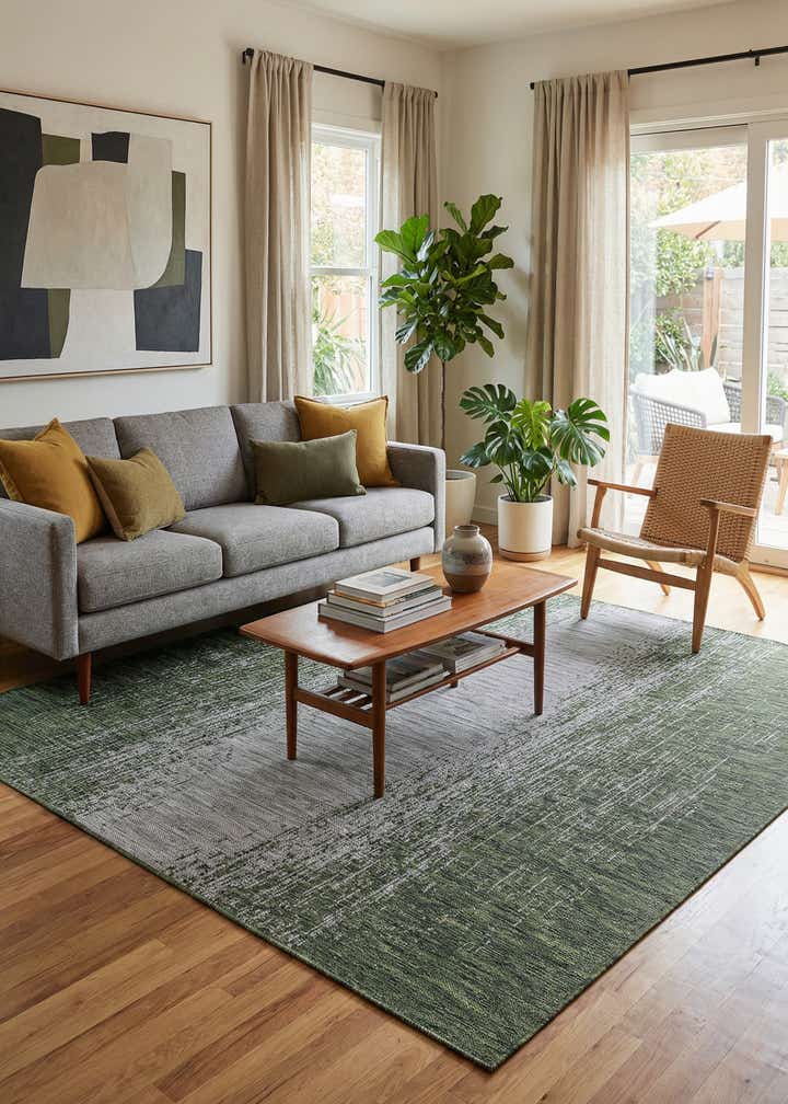 5' 3 x 8' Easy-Clean Modern Indoor / Outdoor Rug