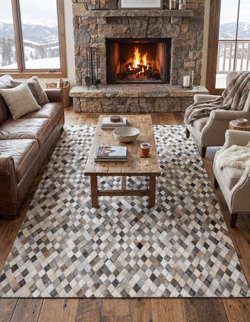 5' x 8' Cowhide Leather Rug