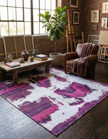 6' x 6' 7 Hand Knotted Ultra Vintage Persian Wool Square Rug