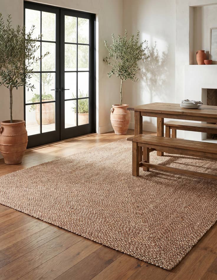 Detail image of 7' 10 x 10' Handmade Tweed Braided Jute Rug