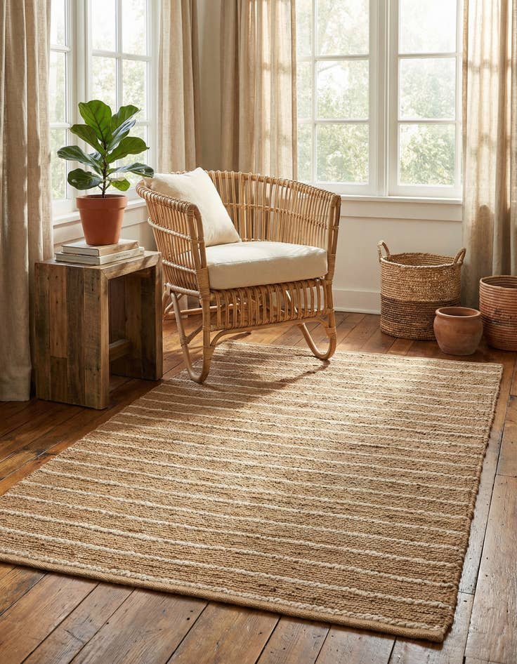 Detail image of 4' 1 x 6' 1 Hand Braided Laurel Handwoven Jute Rug