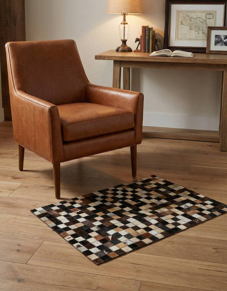 Detail image of 2' x 3' Cowhide Leather Rug