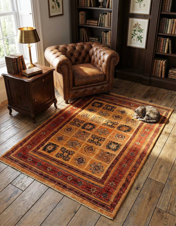 Detail image of 3' 6 x 4' 10 Kashkuli Wool Rug