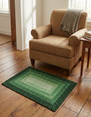2' x 3' 1 Handmade Hand Braided Wool Rug
