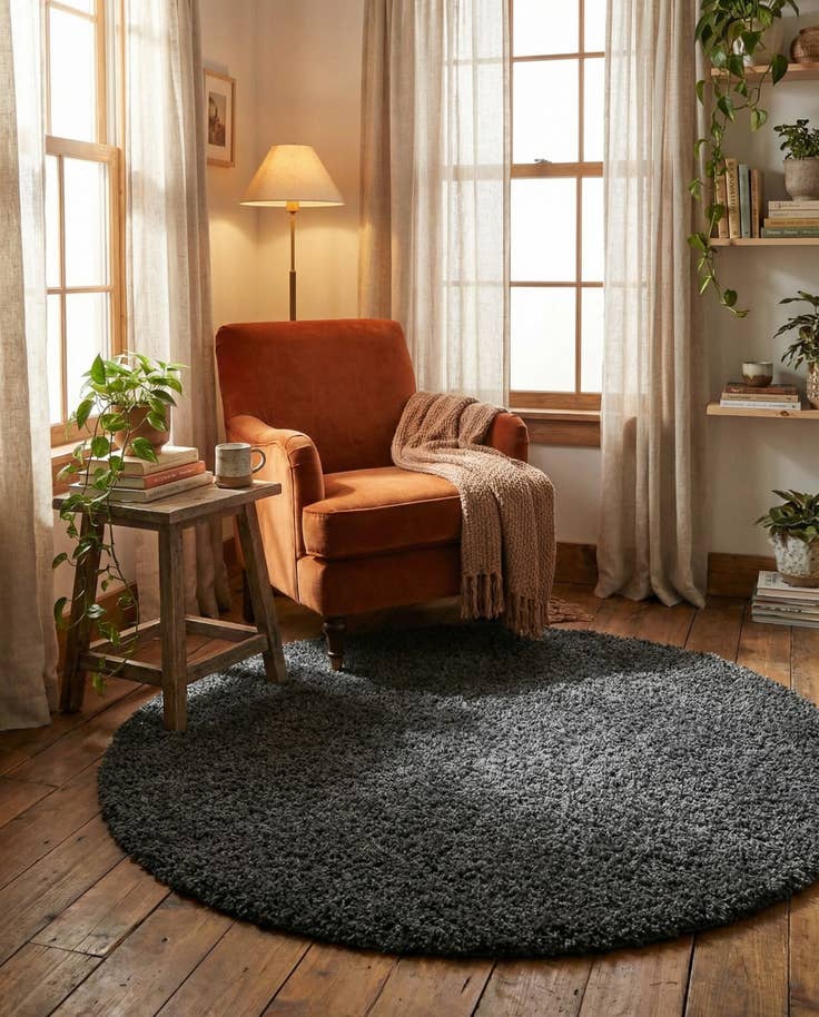 Detail image of 5' 3 x 5' 3 Zermatt Shag Round Rug
