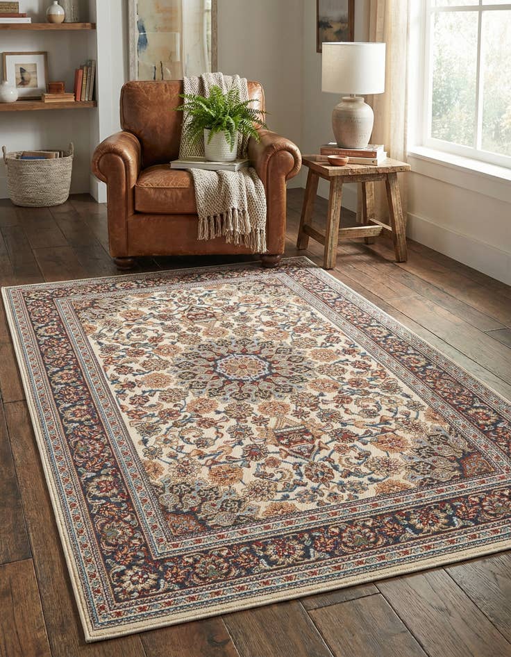 Detail image of 4' 1 x 6' 1 Easy-Clean Traditional Indoor / Outdoor Rug