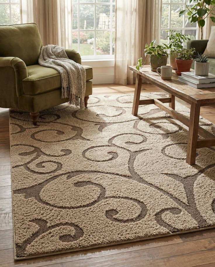 Detail image of 8' x 10' Botanical Shag Rug