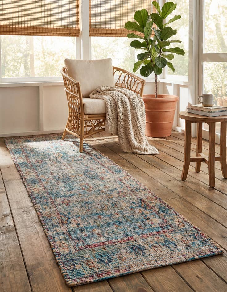 Detail image of 2' 2 x 8'  Hand Woven Chenille Jute Runner Rug