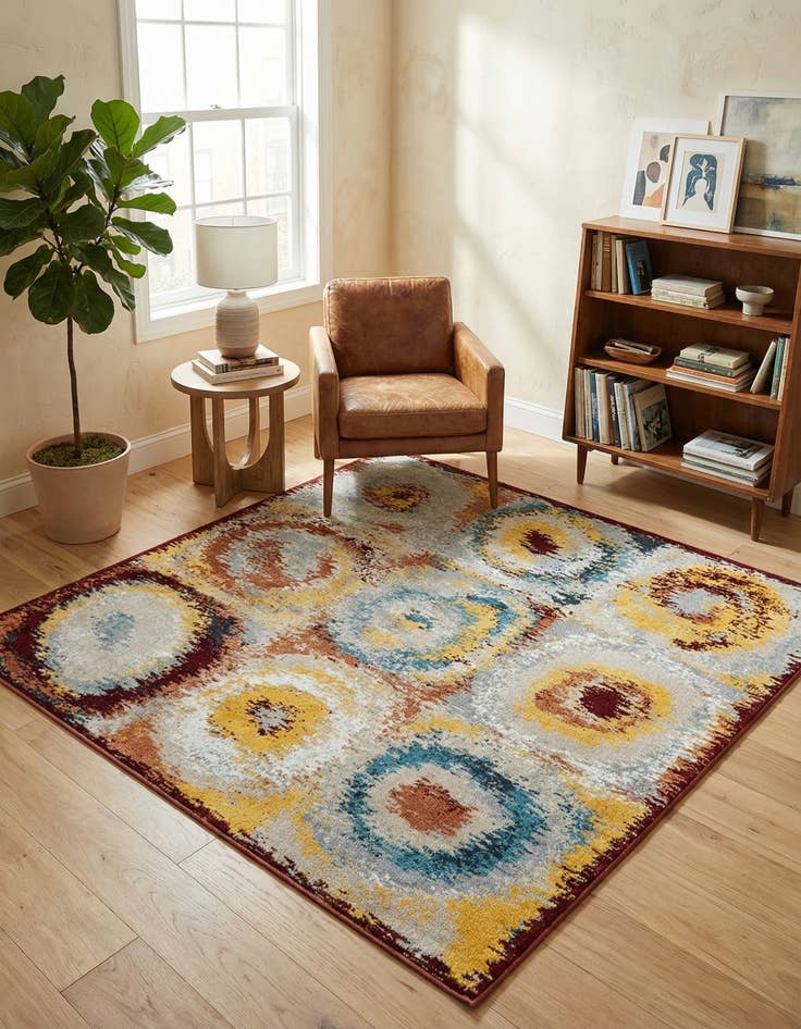 Detail image of 5' 3 x 5' 3 Kamala Washable Square Rug