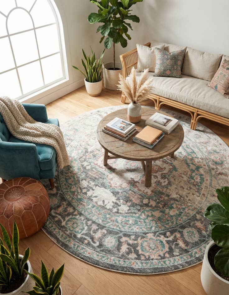 Detail image of 8' x 8' Madeline Vintage Round Rug