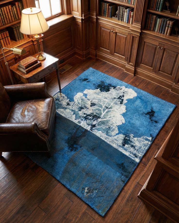 Detail image of 4' 8 x 5' 2 Hand Knotted Ultra Vintage Persian Wool Square Rug