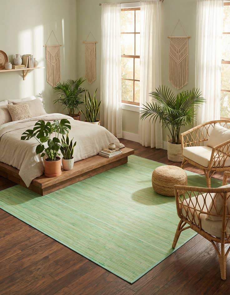 Detail image of 7' 10 x 7' 10 Bamboo Square Rug