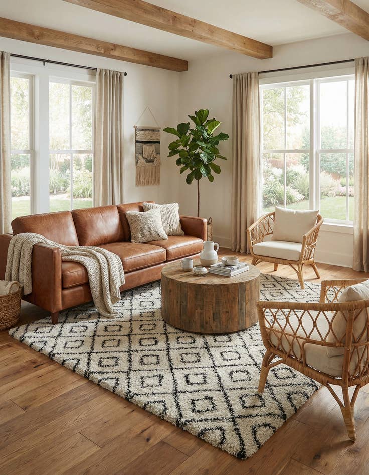 Detail image of 10' x 10' Trellis Shag Square Rug