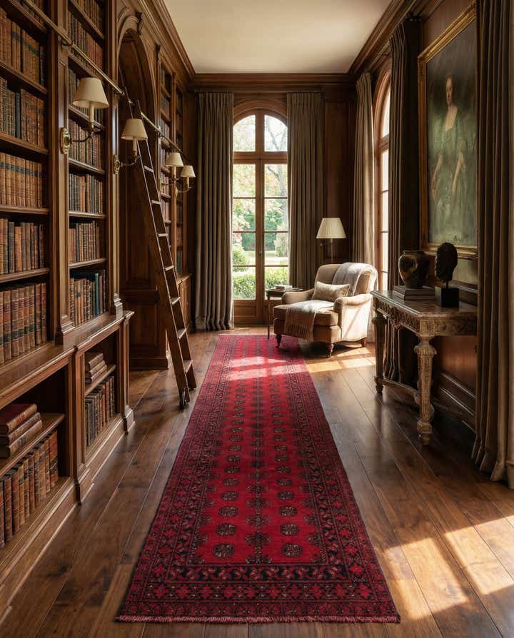 2' 8 x 15' 7 Hand Knotted Afghan Akhche Wool Runner Rug