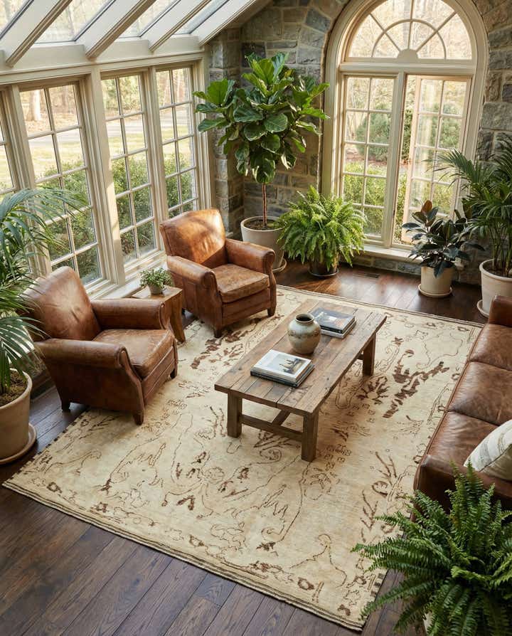 8' 2 x 10' 6 Hand Knotted Oushak Wool Rug