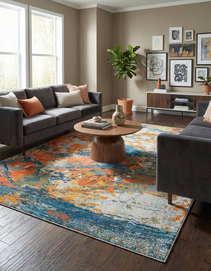 Detail image of 9' x 12'  Washable Vivid Rug