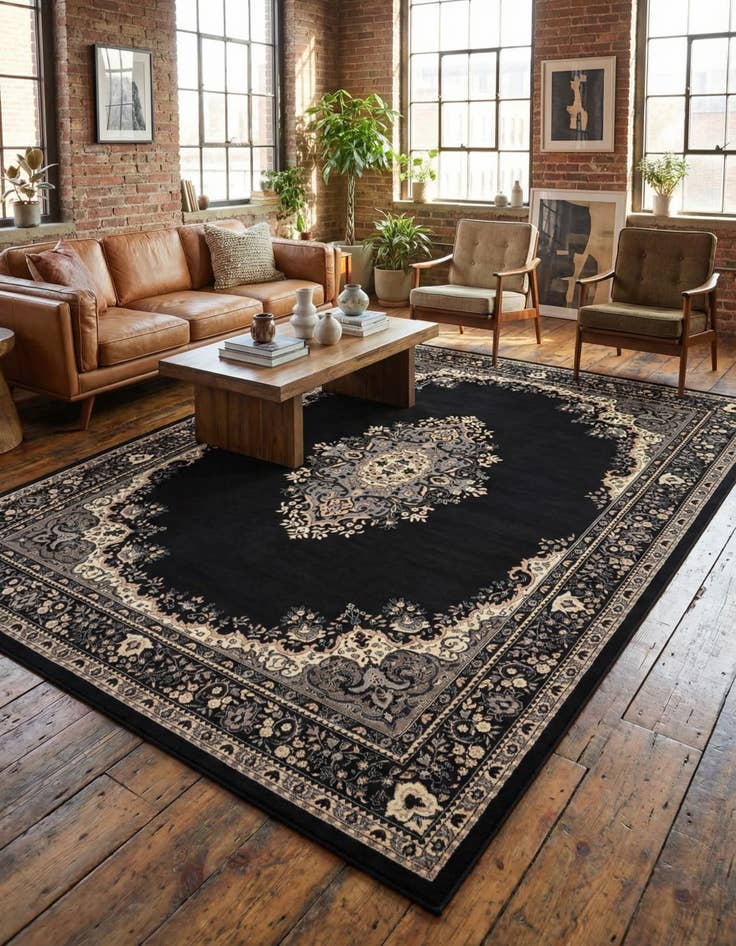 Detail image of 10' x 13' Mashad Design Rug